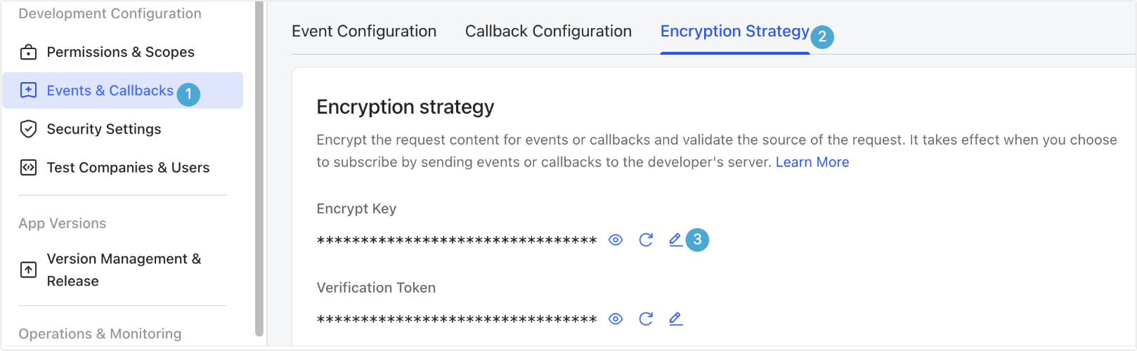 Step 3: Receive events - 服务端 API - Documentation - Lark Developer